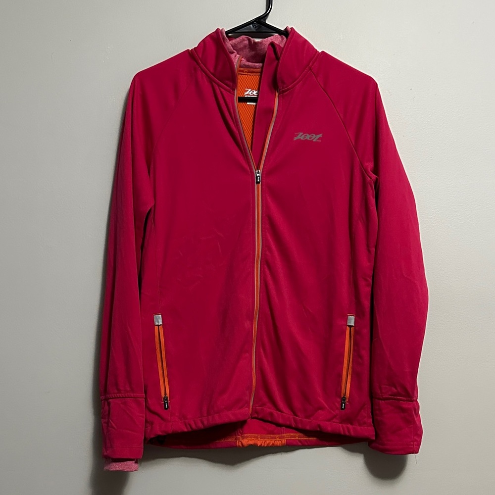 Zoot Pink Jacket with Orange Size Medium Cycling Triathlon